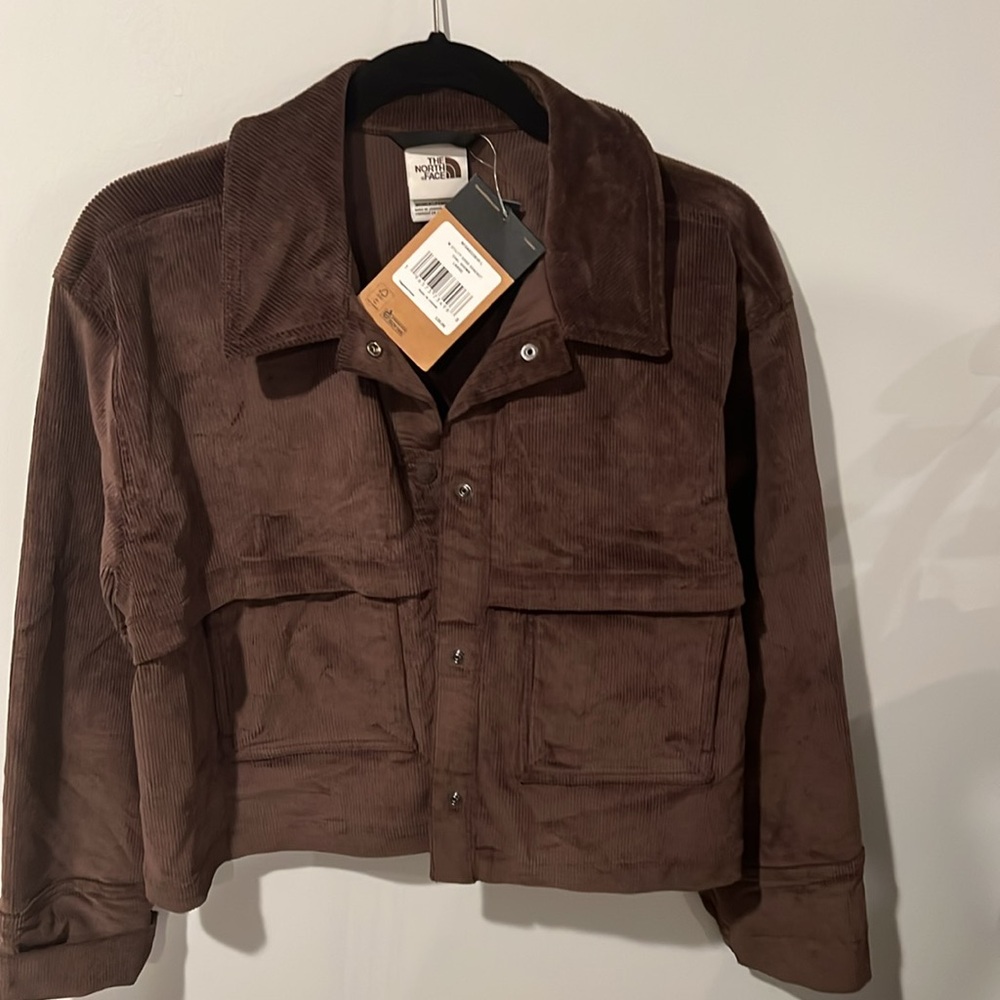 North Face women's corduroy cropped shacket
